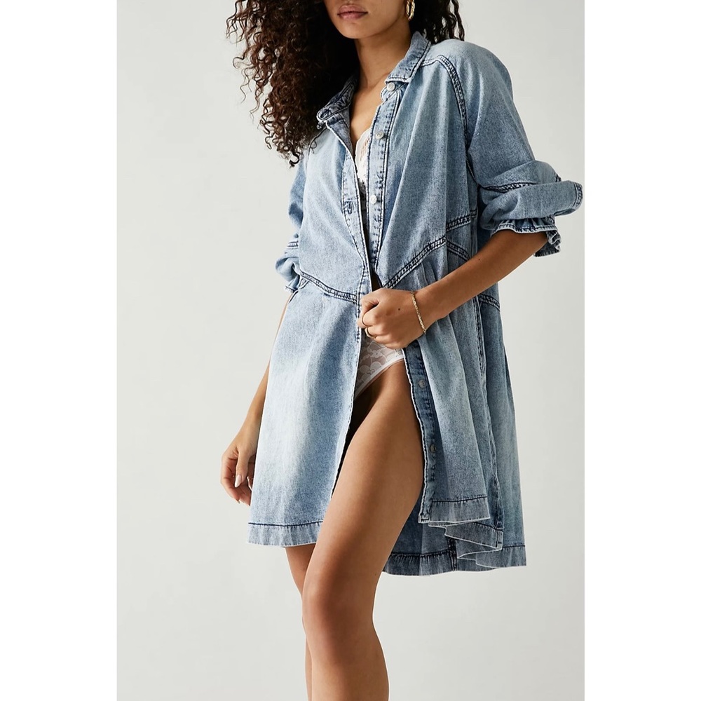 Free People Blue Denim Mini Dress